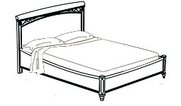 Спальня "Тревизо" вишня Кровать 160*200 без изножья 175*214*120, арт.143LET.01CI