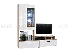 Нэнси New Центральная секция ЛДСП (Белый глянец / Сонома)