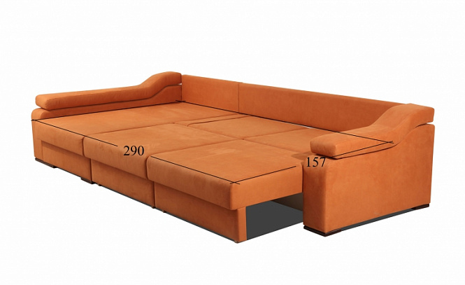 ПРЕСТИЖ-01 Б (угловой диван-кровать с шезлонгом,с длинным подлокотником) Замша карелия ивори, Замша 