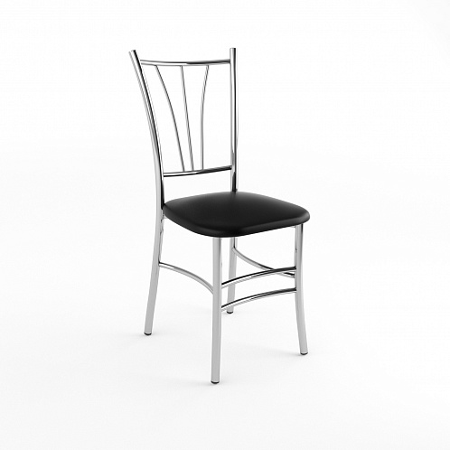 Стул хром "Трилогия" (черный 140)