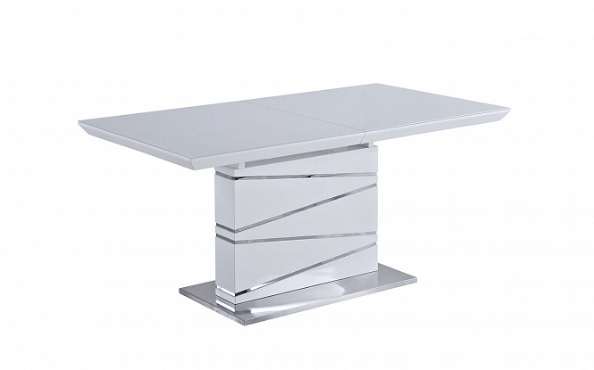 Стол обеденный ELEMENT (1600 -2200х900х760) WHITE (белый лак со стеклом)
