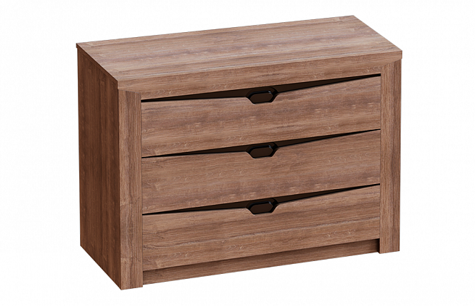 СОРЕНТО Комод с 3-мя ящ. (Дуб стирлинг / Кофе структурный матовый) СПАЛЬНЯ