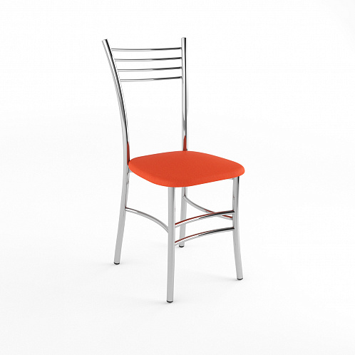 Стул хром "Квинтет" (красный матовый 803м)