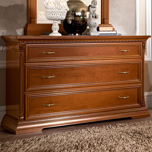 Спальня "Тревизо" вишня Комод низкий 3 ящ., 130*52*87, арт.143CMS.01CI