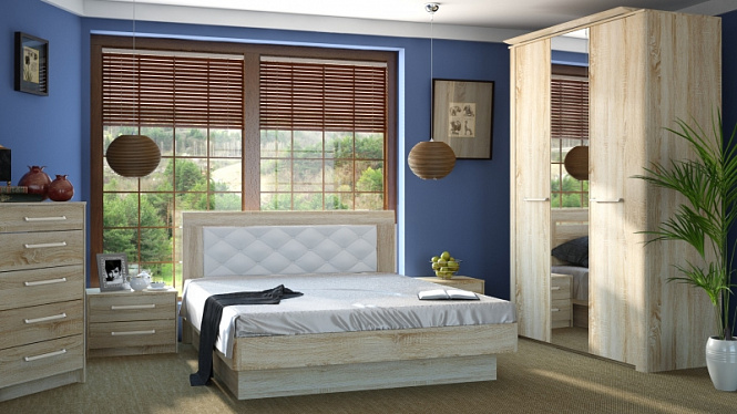 Изделие № 28.1 М  (Кровать 2х сп с подъем механ.(2000*1600) орт. основанием (старый дуб к мк 44)