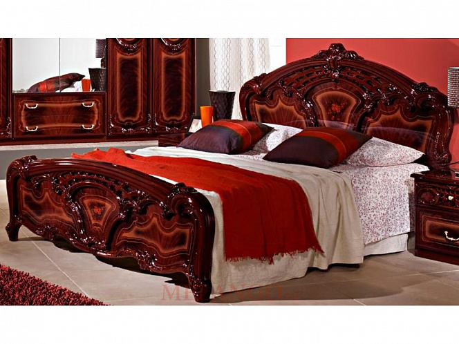 Кровать 2-х спальная без матраца "Роза" Могано 160 см