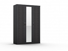 "GL"  NEW ШО-03 (2к,1 зр) шкаф д/одежды, венге,фасады кожа с зеркалом