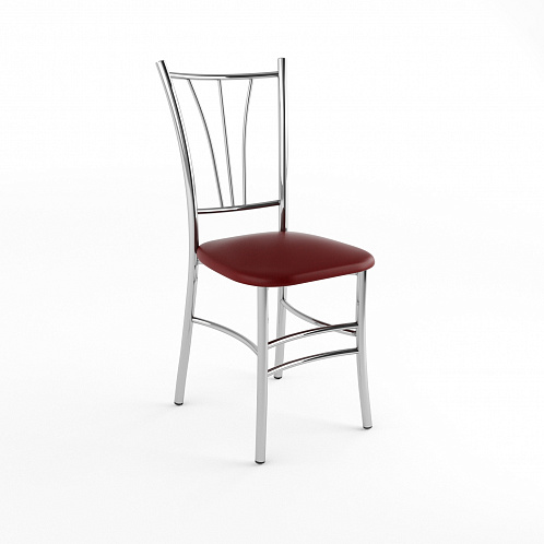 Стул хром "Трилогия" (бордо703)
