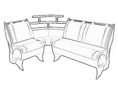 Кухонный угловой диван КУ-30 категория 6(была 4) (Дуб венге/RHODES 0449 св. розовый)
