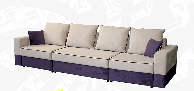 Диван-кровать "Бостон-2800" Вариант №2 (Мора бежевый/Мора бежевый/Мора фиолетовый) СК Диван-кровать "Бостон-2800" Вариант №2 (Мора бежевый/Мора бежевый/Мора фиолетовый) СК