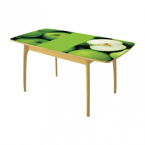 Стол №15 ДН4,Бук-стекло №С7(ЯБЛОКО),вставка зеленая "бабочка" (вариант 2) Стол №15 ДН4,Бук-стекло №С7(ЯБЛОКО),вставка зеленая "бабочка" (вариант 2)