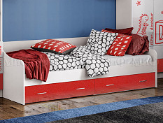 Вега Алфавит Кровать (Белый/Красный)