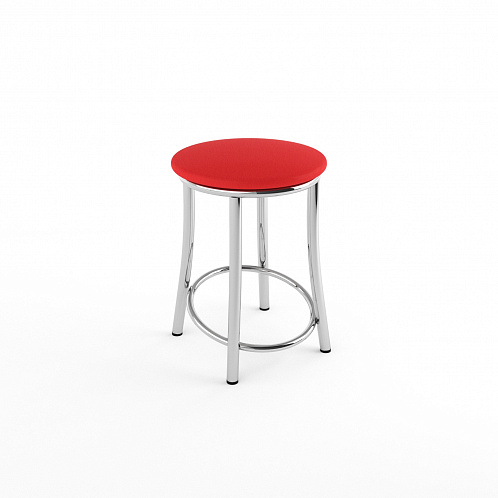 Табурет хром "Лира" (красный матовый  803м)
