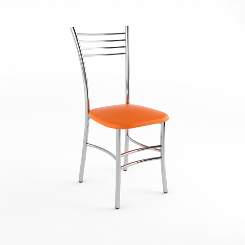 Стул хром "Квинтет" (оранжевый 843)