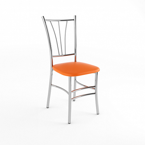 Стул хром "Трилогия" (оранжевый глянец 843)