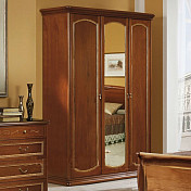Шкаф 3-х дв. с зеркалами "Луиджи" (коричневый.,отд.золото)