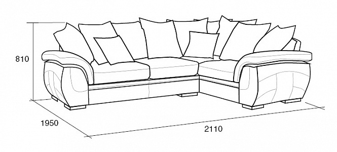 Угловой диван «Неаполь» 2 (2Т-2Я)