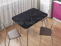 Стол кухонный прямоугольный (Мрамор черный) 