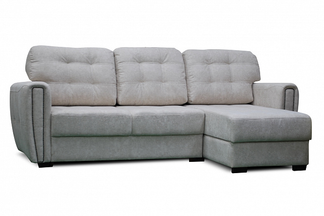 Диван угловой "Байрон" #10 ("Подушки: Takoma 001 (замша, 5 кат)Сидение и спинка: Takoma 001 (замша, 5 кат)Подлокотнтки: Takoma 001 (замша, 5 кат)