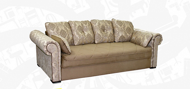 Диван-кровать "Цезарь" Вариант №3 (Домаск миндаль/Соренто темно-бежевый) СК