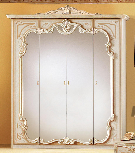 Шкаф 4-х дверный с зеркалами "Диана" Беж