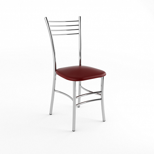 Стул хром "Квинтет" (бордо 703)