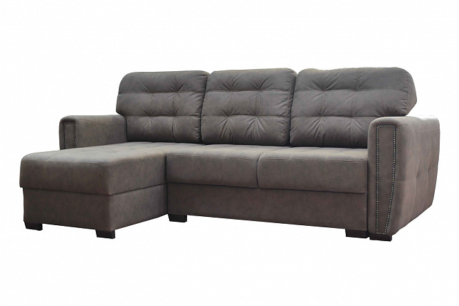 Диван угловой "Байрон" #3 ("Подушки: Allure Dark Brown (замша, 4 кат)Сидение и спинка: Allure Dark Brown (замша, 4 кат)Подлокотнтки: Allure Dark Brown