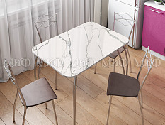 Стол кухонный прямоугольный (Мрамор белый)