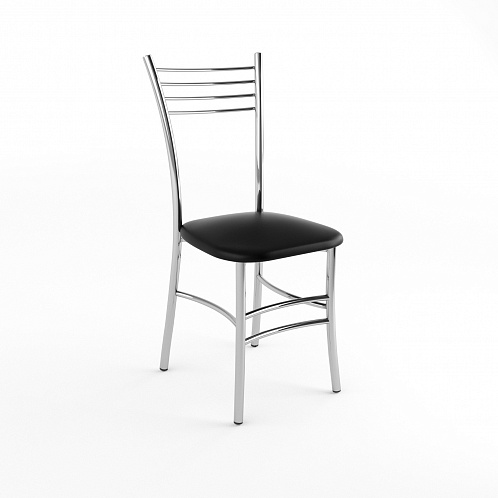 Стул хром "Квинтет" (черный 140)